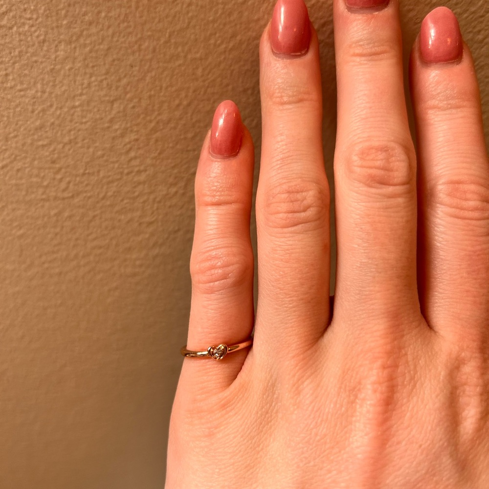Pandora Rose Gold Heart Dimond Ring